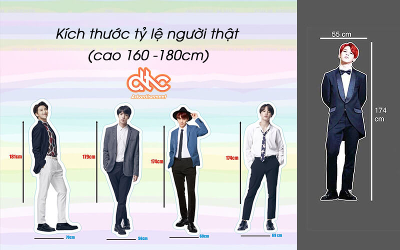 Kích thước standee hình người tiêu chuẩn