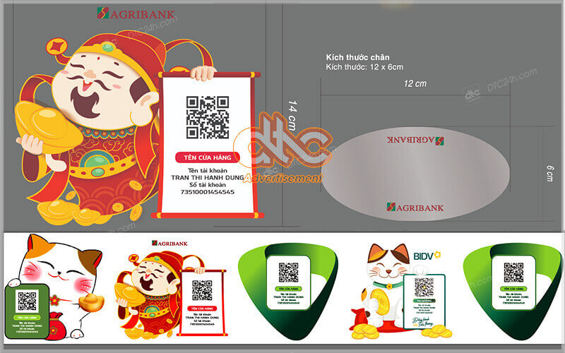 Thiết kế file in ấn và sản xuất bảng qr mica